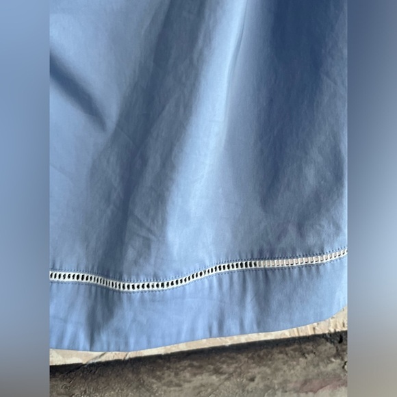 Theory Off-the-shoulder Cotton Poplin Blue Blouse - Picture 7 of 11